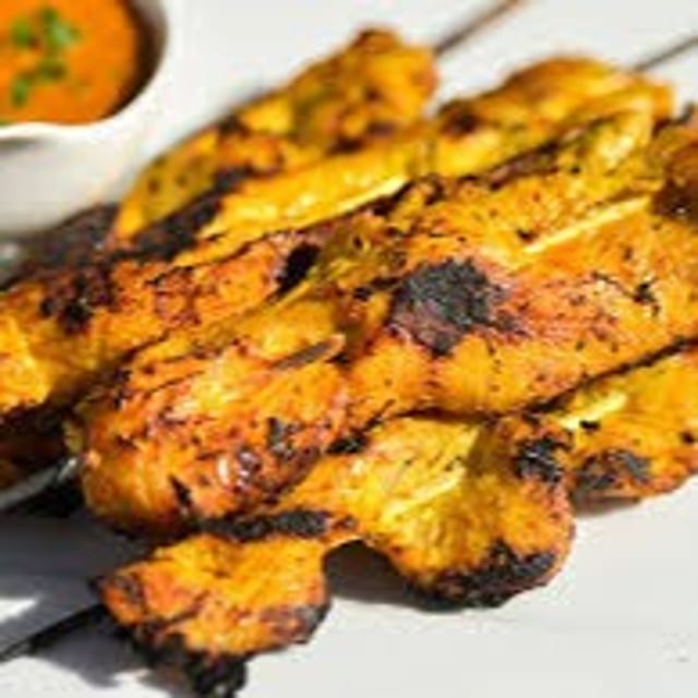 Spicy Chicken Satay grilled.
